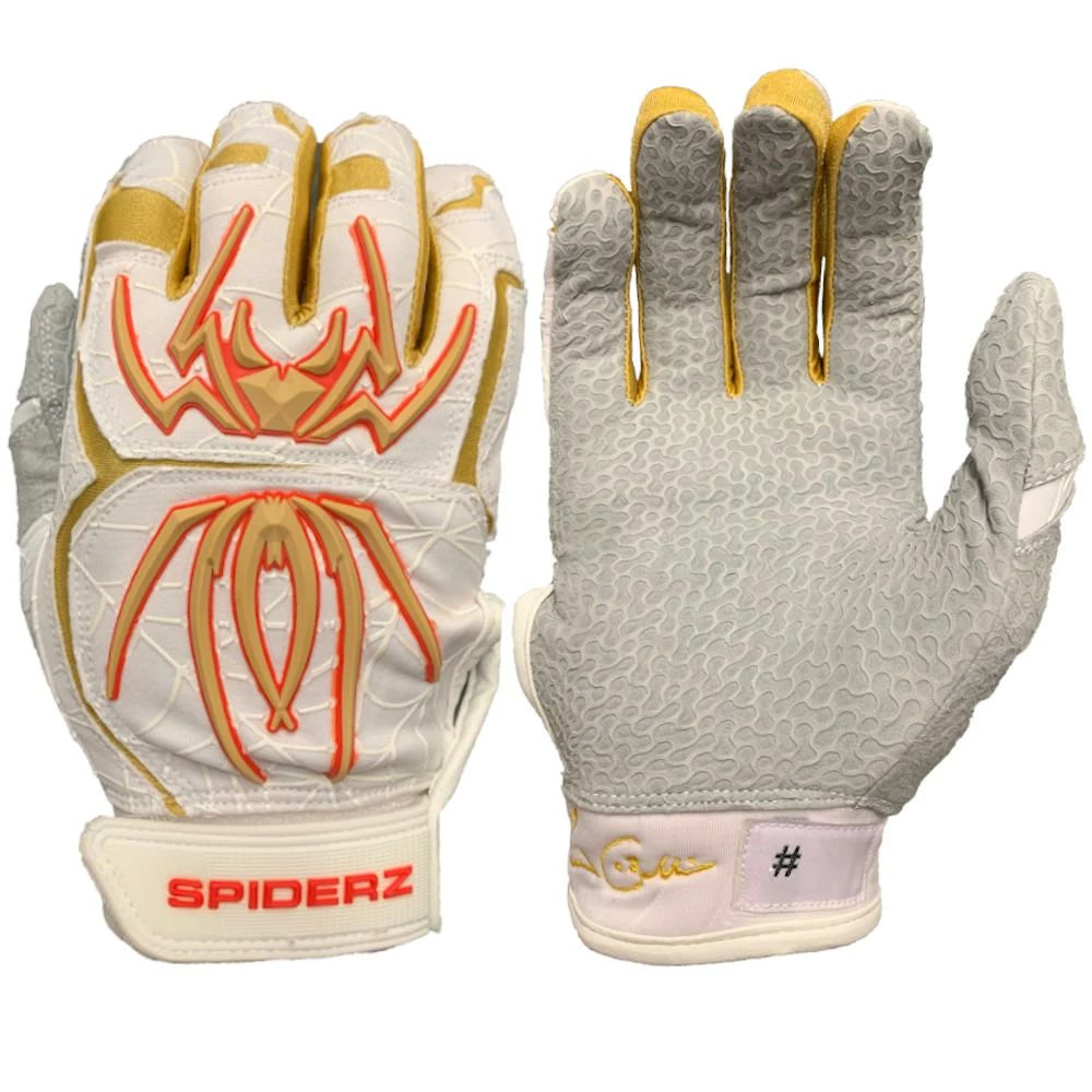 2020 Spiderz Endite Batting Gloves: COLLINS Signature Model White/Gold