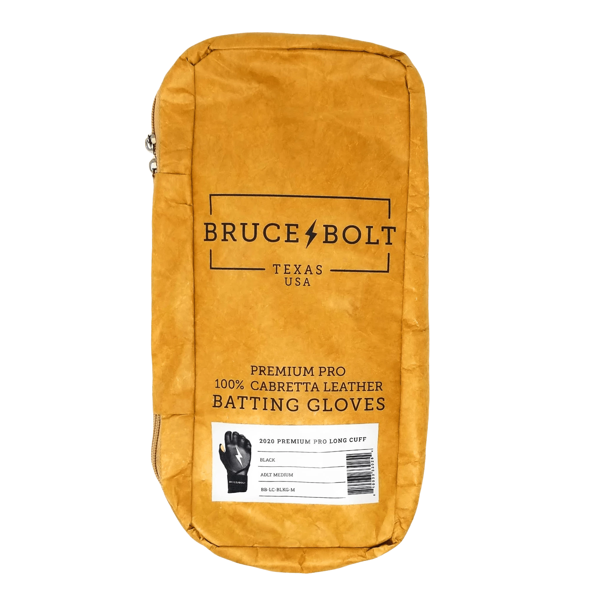 Bruce Bolt PREMIUM PRO Long Cuff Batting Gloves: Black - Image 4