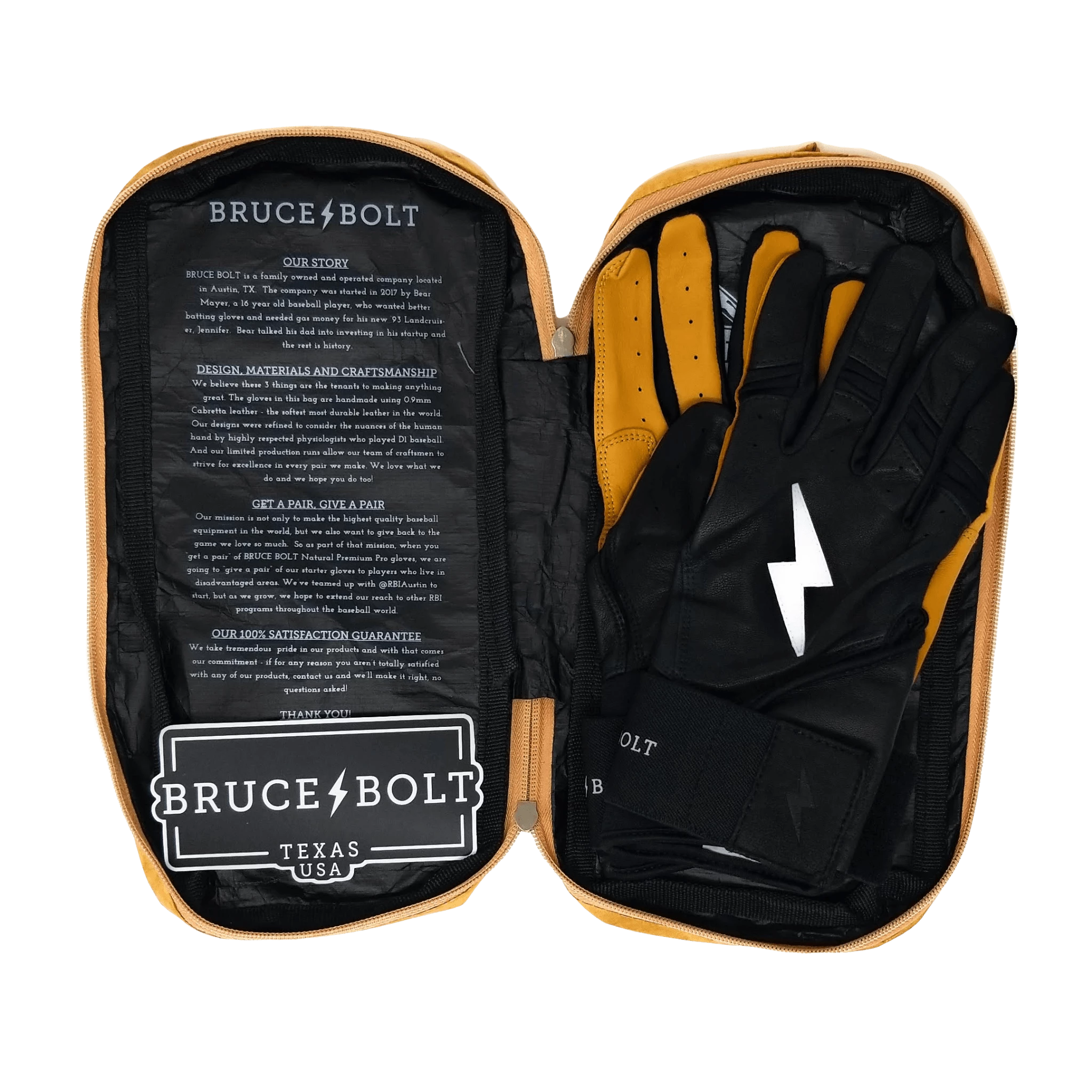 Bruce Bolt PREMIUM PRO Long Cuff Batting Gloves: Black - Image 5