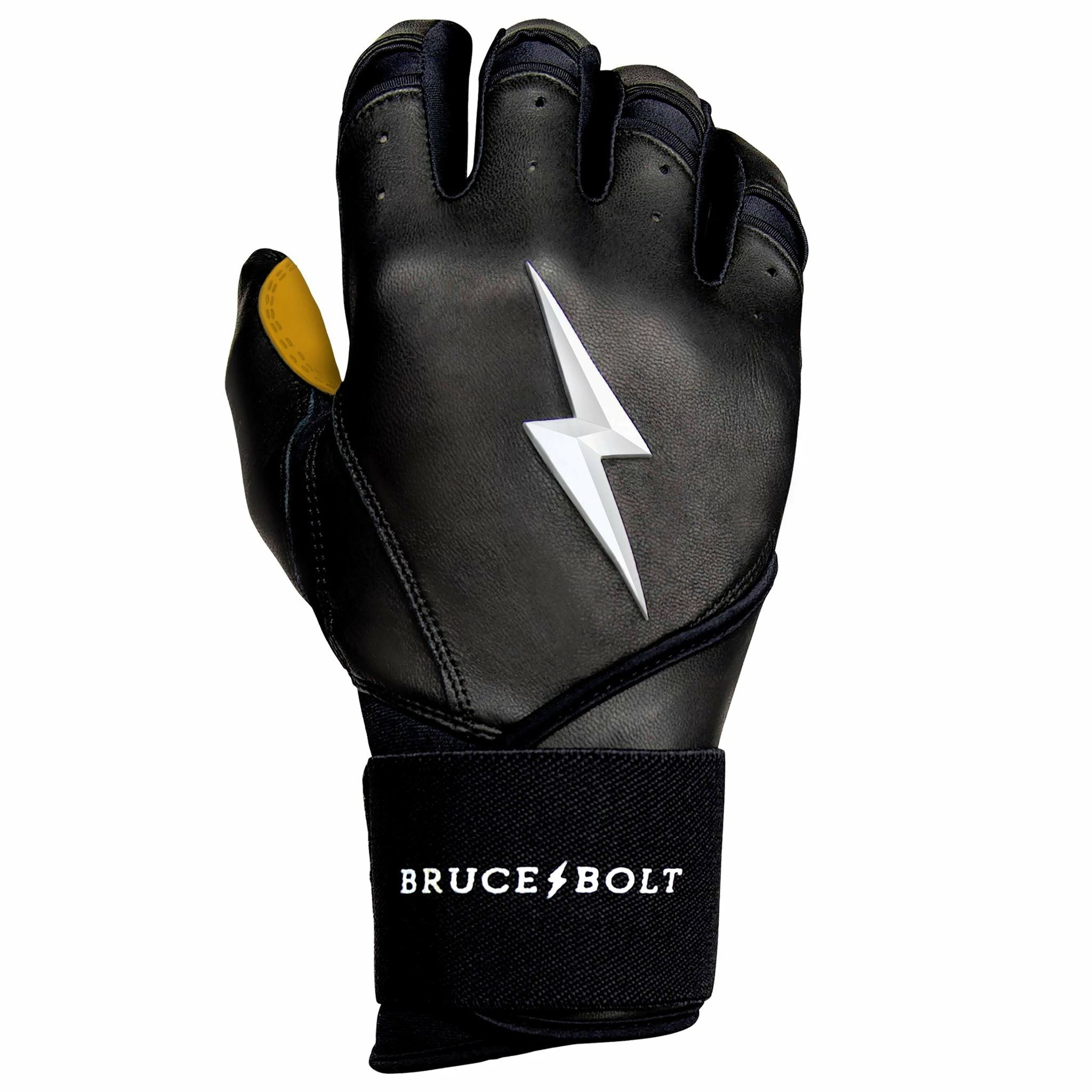 Bruce Bolt PREMIUM PRO Long Cuff Batting Gloves: Black - Image 8
