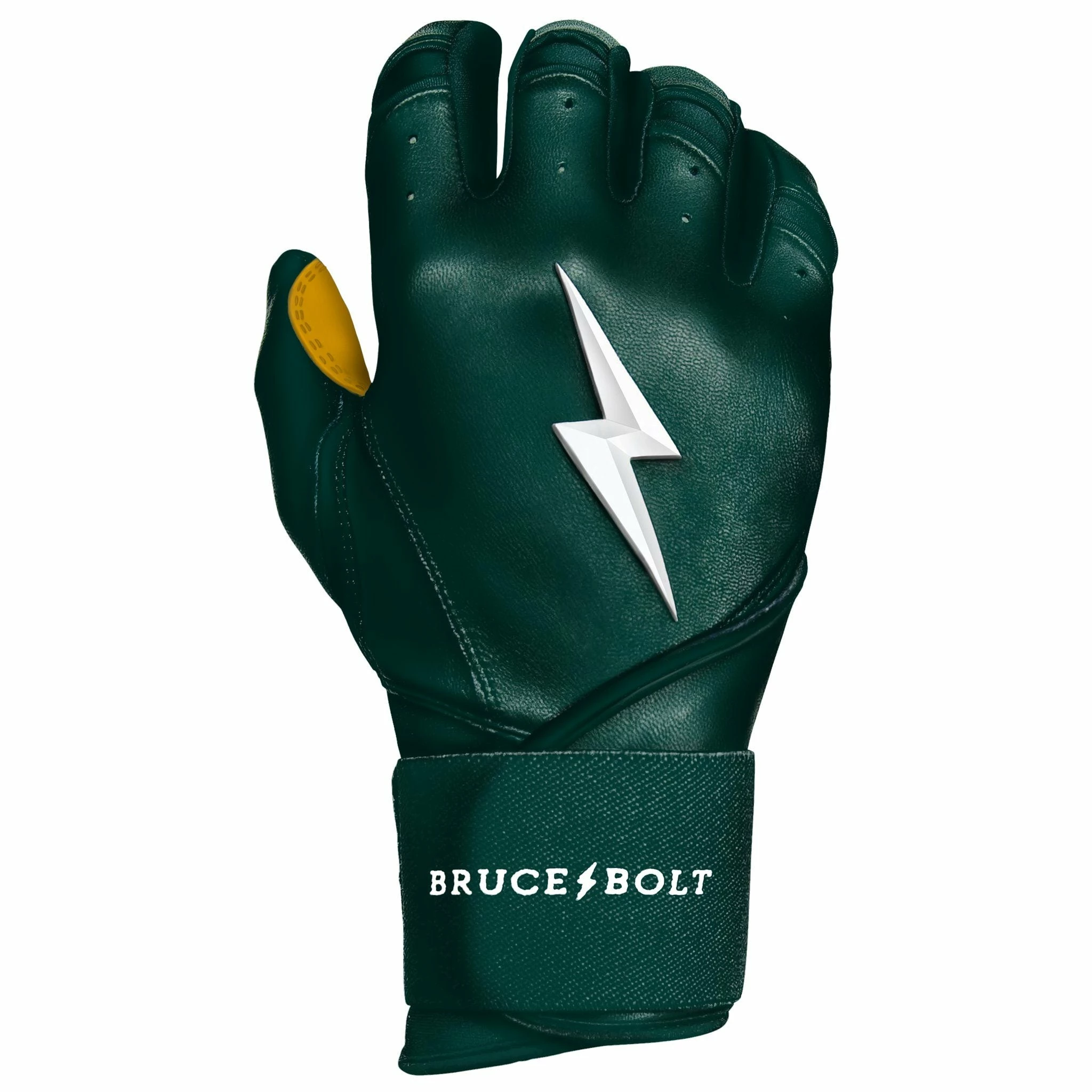 Bruce Bolt PREMIUM PRO Long Cuff Batting Gloves: Green - Image 5