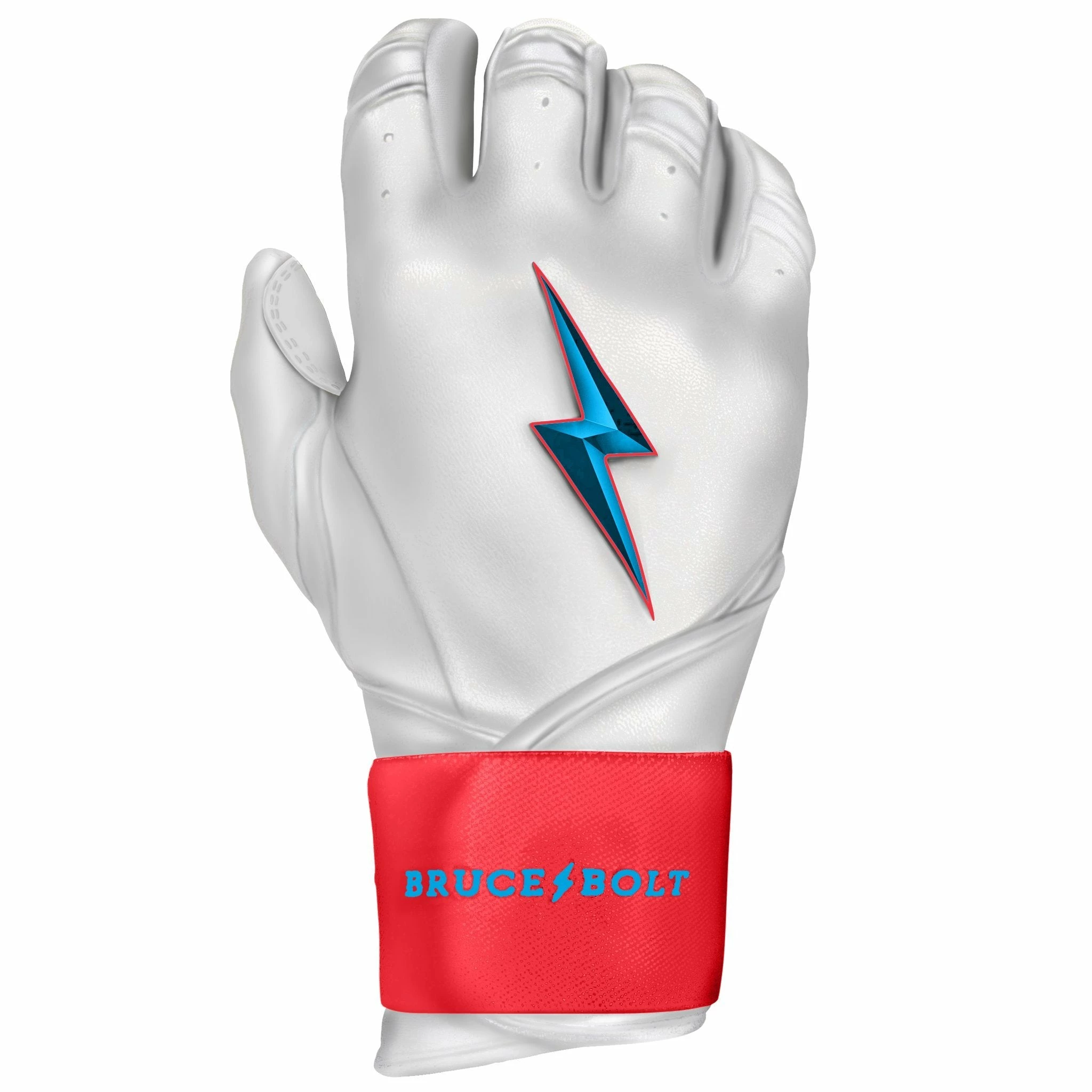 Bruce Bolt PREMIUM PRO BRINSON Series Long Cuff Batting Gloves: White - Image 4