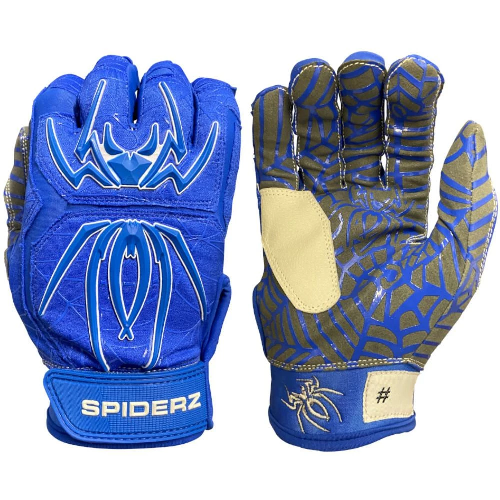 2021 Spiderz HYBRID Batting Gloves: Royal Blue/White