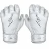 Bruce Bolt PREMIUM PRO Chrome Series Short Cuff Batting Gloves: White
