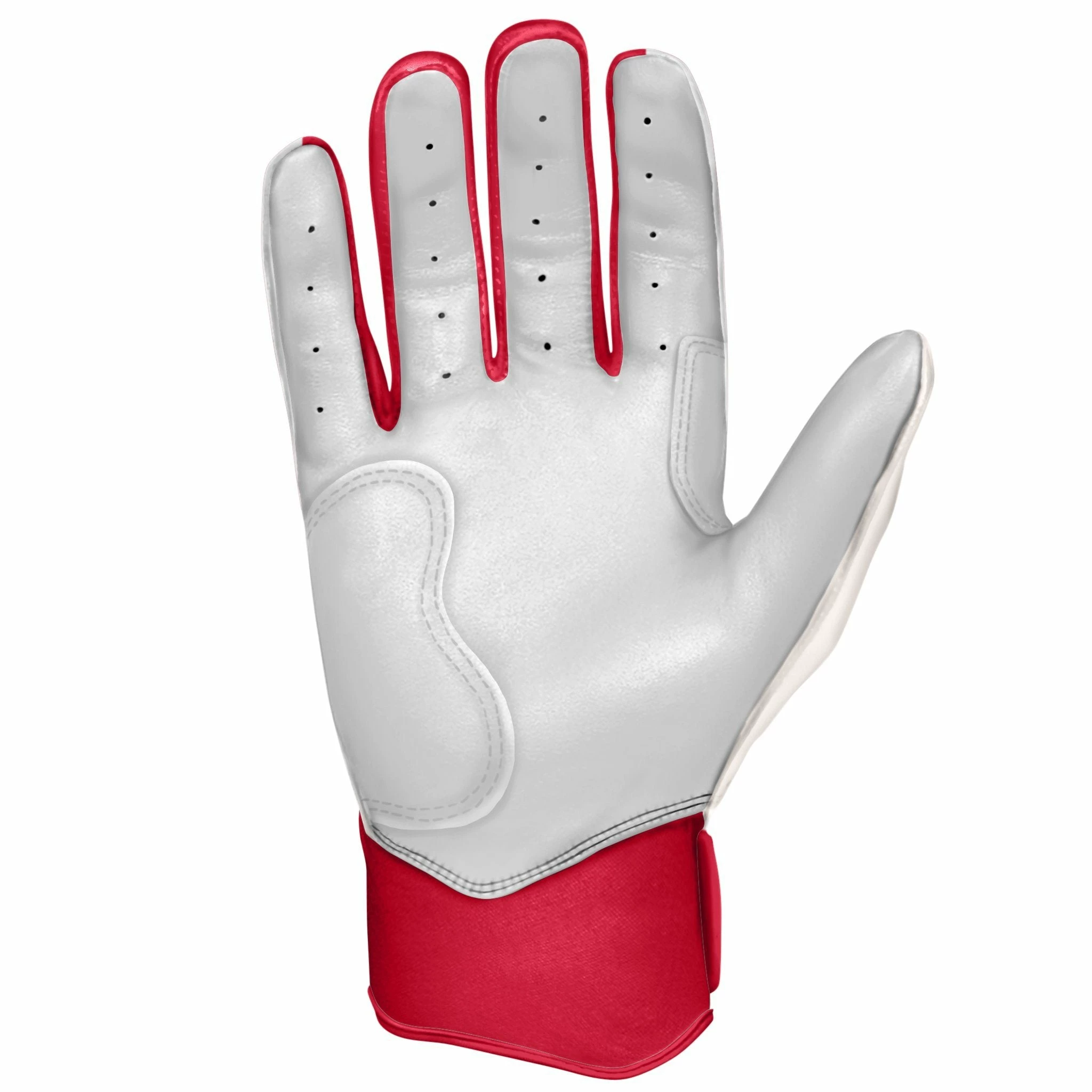 Bruce Bolt PREMIUM PRO BADER Series Short Cuff Batting Gloves: White - Image 3