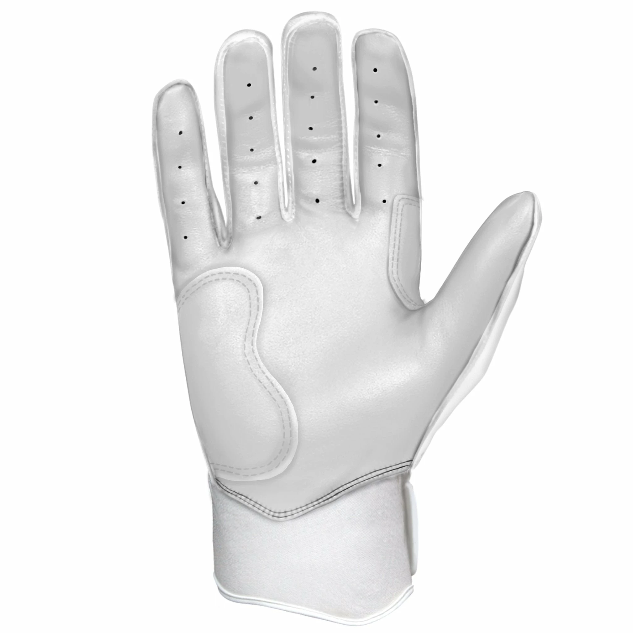 Bruce Bolt PREMIUM PRO BRINSON Series Short Cuff Batting Gloves: White - Image 3