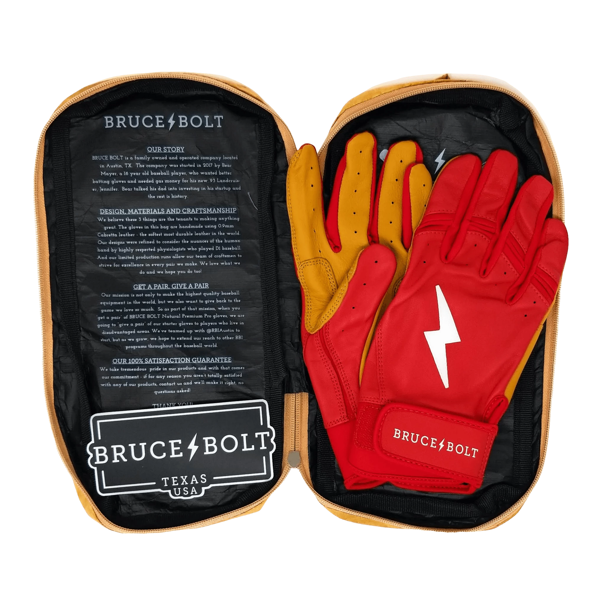 Bruce Bolt PREMIUM PRO Short Cuff Batting Gloves: Red - Image 7
