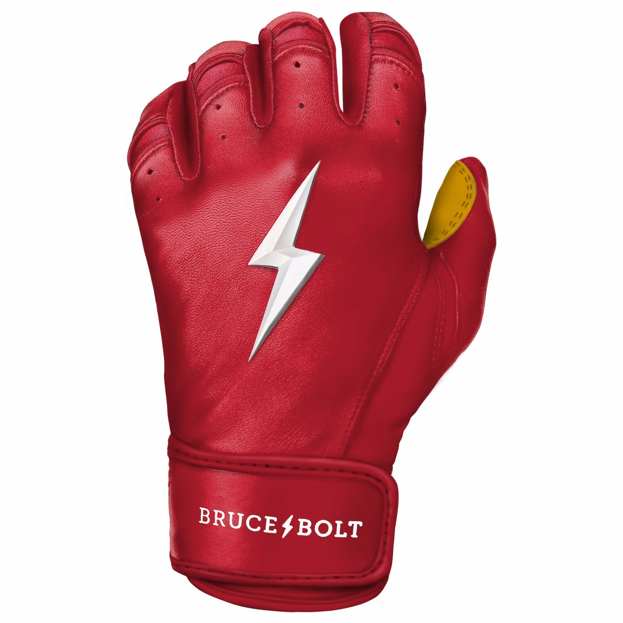 Bruce Bolt PREMIUM PRO Short Cuff Batting Gloves: Red - Image 8