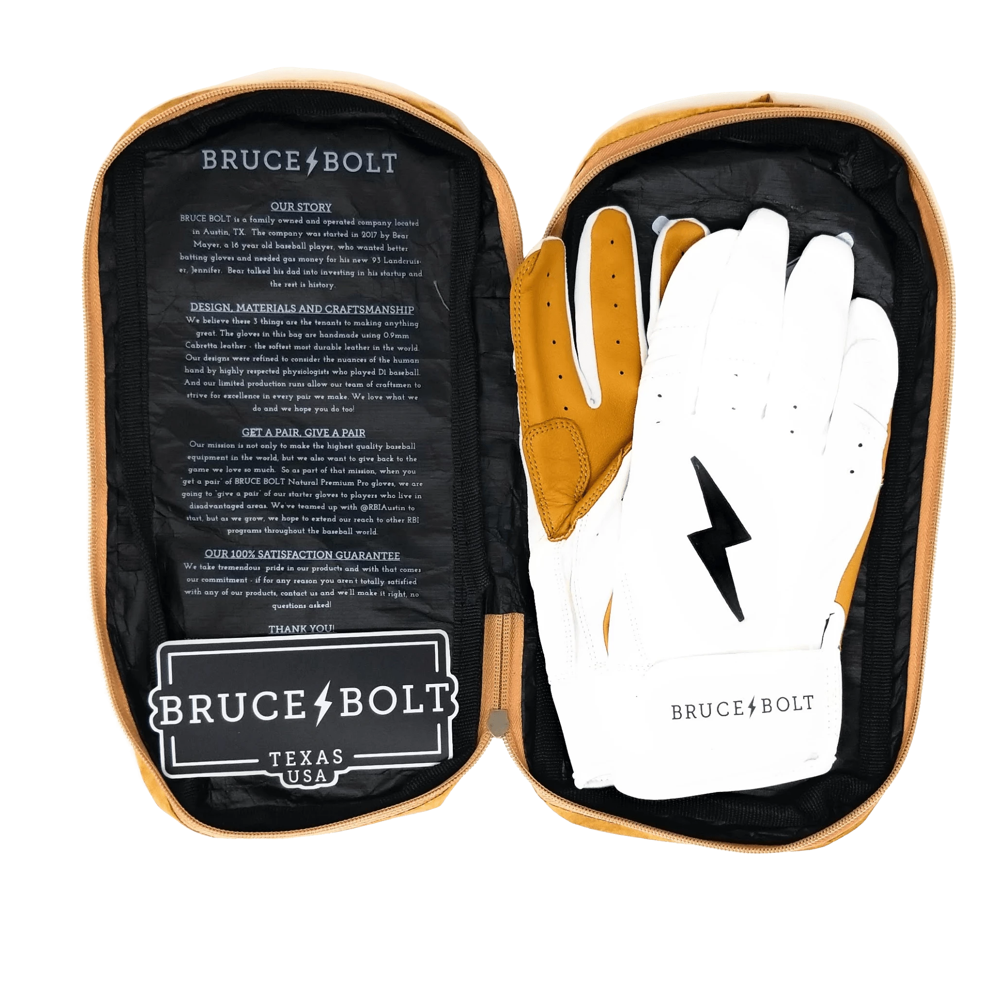 Bruce Bolt PREMIUM PRO Short Cuff Batting Gloves: White - Image 6