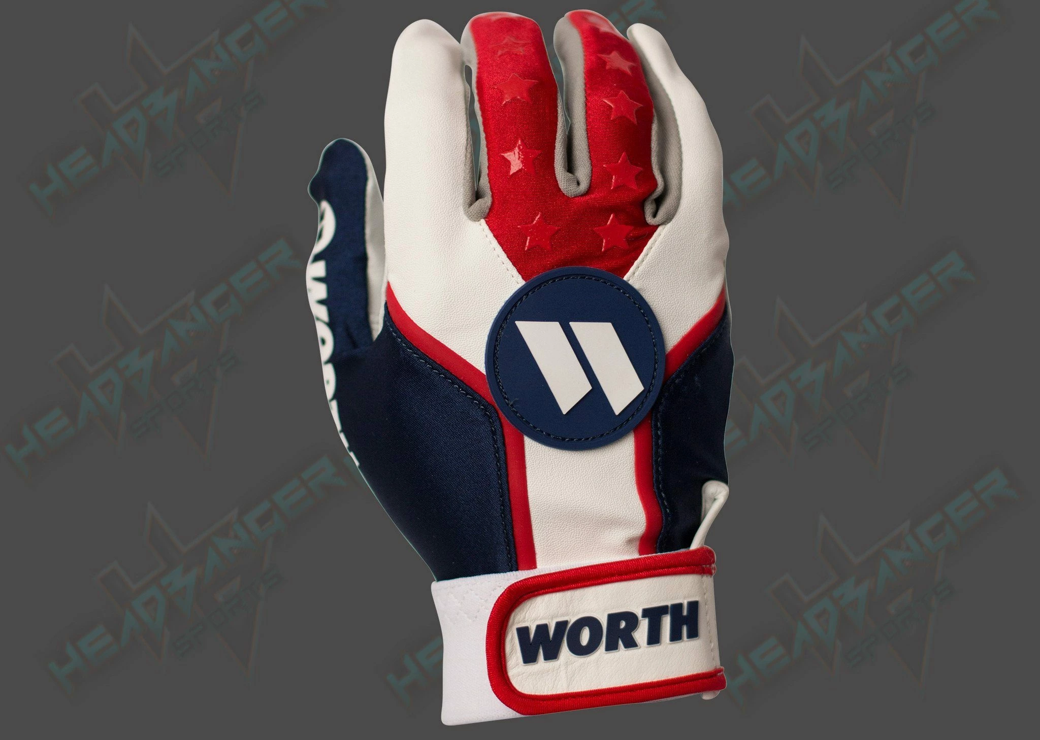 Worth Adult Red, White, And Blue Team Batting Gloves: WBATGL-RWB - Image 3