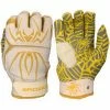 2021 Spiderz HYBRID Small Batch Batting Gloves: White/Gold