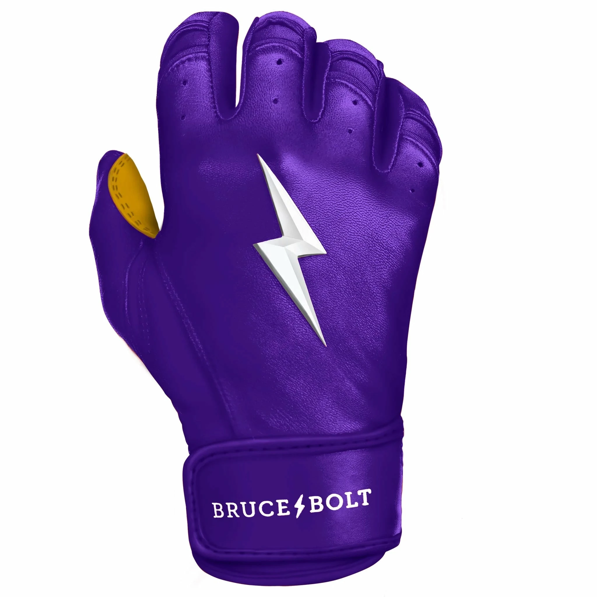 Bruce Bolt PREMIUM PRO Short Cuff Batting Gloves: Purple - Image 2